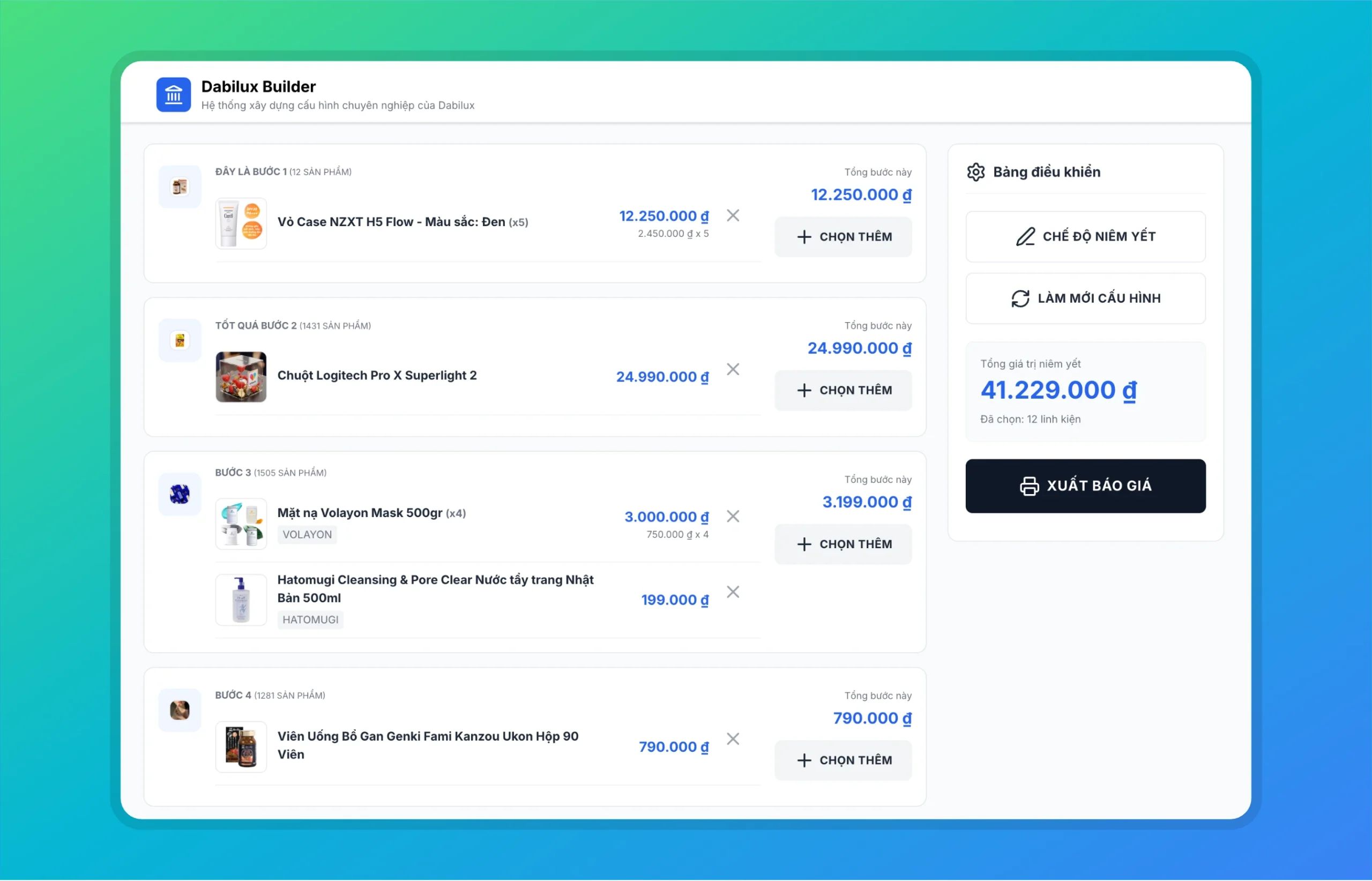 Dabilux Build Products 2.0: “Cú Hích” Công Nghệ Cho Website Bán Máy Tính & Cấu Hình Sản Phẩm Tại Việt Nam